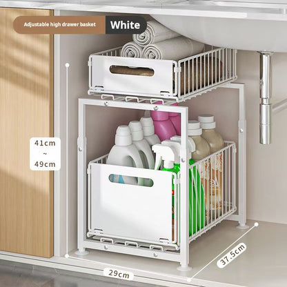 🏠⏰ 50% RABATT – NUR FÜR KURZE ZEIT! Ausziehbares Aufbewahrungsregal – Höhenverstellbar & ideal für Spüle, Küche, Bad & Haushalt ✨