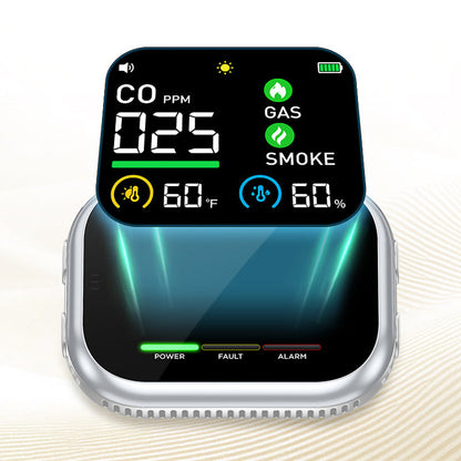 📢📢50 % Rabatt!!🏠✨Multigas‑Alarm mit LCD‑Display | CO‑, Gas‑ und Rauchmelder, Temperatur‑ und Luftfeuchtigkeitsüberwachung