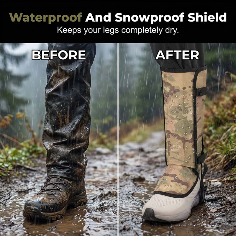 🥾 50 % Rabatt – Wasserdichte Wander-Gamaschen – robust, atmungsaktiv & schützt vor Schlangenbissen, Dornen & Nässe – ideal für Outdoor, Trekking & Arbeit ⛰️