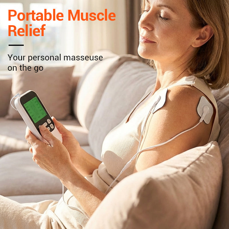 ⚡💪 50% RABATT! Muskelstimulator mit 10 Modi, 2 Kanälen & 30 Intensitätsstufen – Kompakt, wiederaufladbar, für Rücken, Nacken & Schultern, inkl. 4 Elektrodenpads ✨