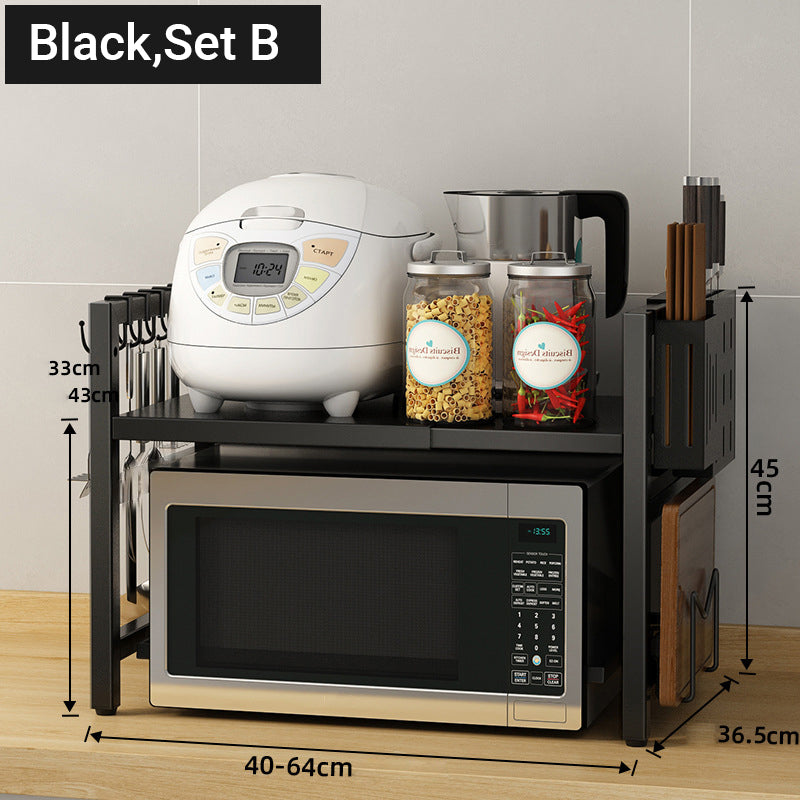 🧰 50% RABATT! 🍳 Erweiterbares Mikrowellenregal – Verstellbar, 75 kg Tragkraft & mit Haken – Ideal für Küche, Speisekammer & Werkstatt 🏠