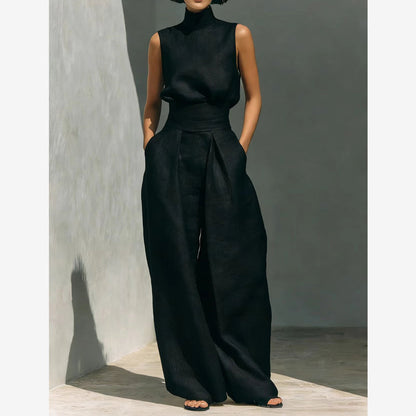 👗 2-teiliges Set für Damen – ärmelloses Top & weite Hose, minimalistisch, elegant & vielseitig für Alltag, Büro & besondere Anlässe 🌸