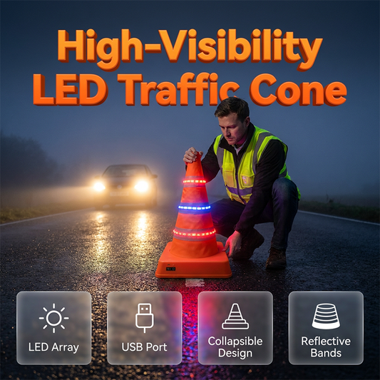 🥳HEISSER SALE 2026🥳💞50.000+ VERKAUFT!👵  Zusammenklappbarer reflektierender Straßenkegel