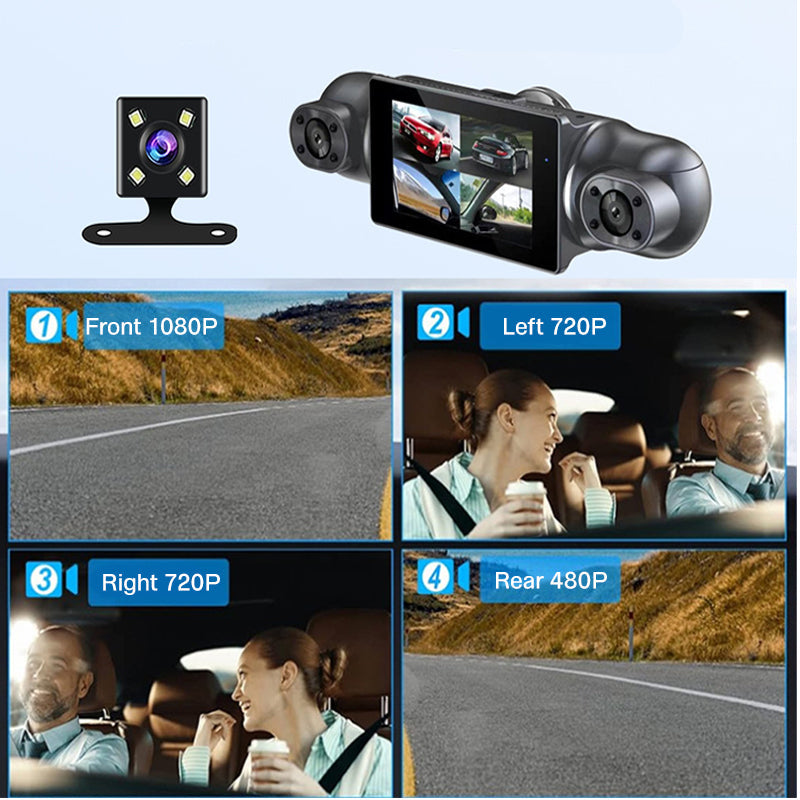 🔥Zeitlich begrenzt 50% RABATT🔥1080p 4-Kanal-Dashcam mit G-Sensor