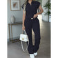 👚🔥 50% RABATT! Damen Chic Zweiteiler-Set: Bequemes Polo-Top & Wide-Leg-Hose | Elegant für jeden Tag & jede Gelegenheit 🌸