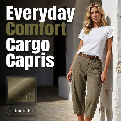 📢Letzter Tag: 50 % Rabatt⏰👖 Lässige Cargo-Caprihosen für Damen – bequeme 3/4-Hosen mit vielen Taschen, perfekt für Alltag, Reisen & Sommer ☀️