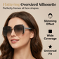 🕶️✨ Rahmenlose, übergroße Sonnenbrille in quadratischer Form – 50% RABATT! Perfekt für jeden Gesichtstyp. 🔥☀️
