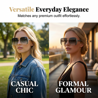 🕶️✨ Rahmenlose, übergroße Sonnenbrille in quadratischer Form – 50% RABATT! Perfekt für jeden Gesichtstyp. 🔥☀️