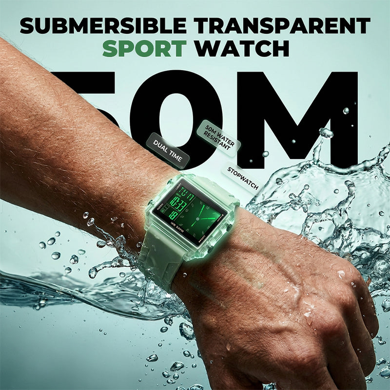 🔥Solange der Vorrat reicht 40 % Rabatt!🎉Wasserdichte transparente Digitaluhr