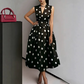 👗🌸 50% RABATT! Damen-Kleid mit Polka-Dot-Muster, V-Ausschnitt & ärmellos – Luftig, elegant & vielseitig für Alltag, Büro & besondere Anlässe ✨