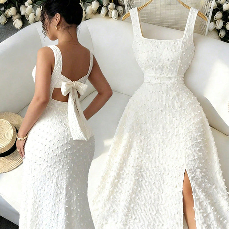 🏆LAST DAY SALE 50% OFF🔥Women's Sleeveless Square Neck Split Maxi Dress