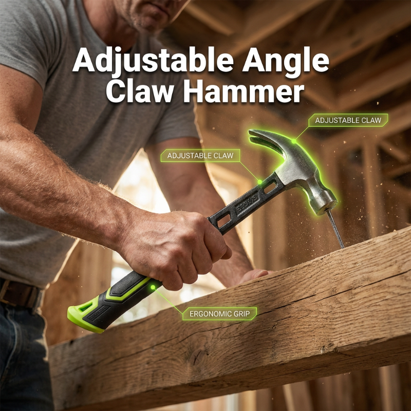 🔨 Multifunktions-Krallenhammer aus geschmiedetem Kohlenstoffstahl – verstellbarer Winkel, ideal für Zimmerei, Renovierung & Heimwerker 🏠🛠️