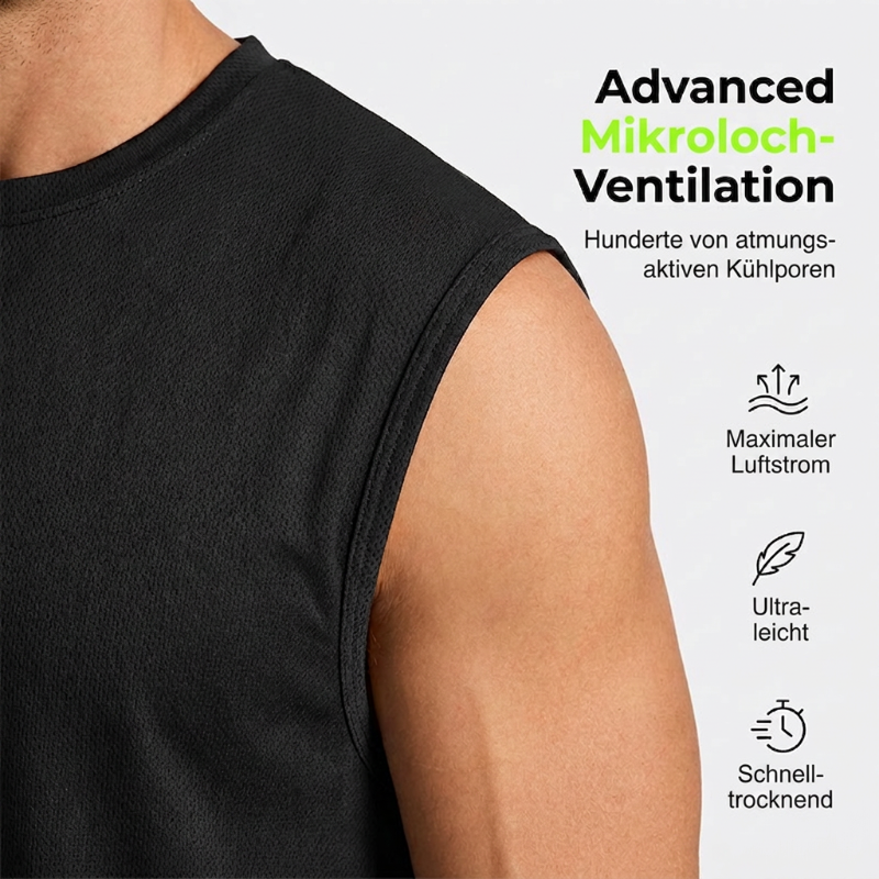 🏋️ Atmungsaktives Mesh-Tanktop für Herren – ärmelloses Muskelshirt mit 360°-Bewegungsfreiheit – ideal für Fitness, Sport & Alltag