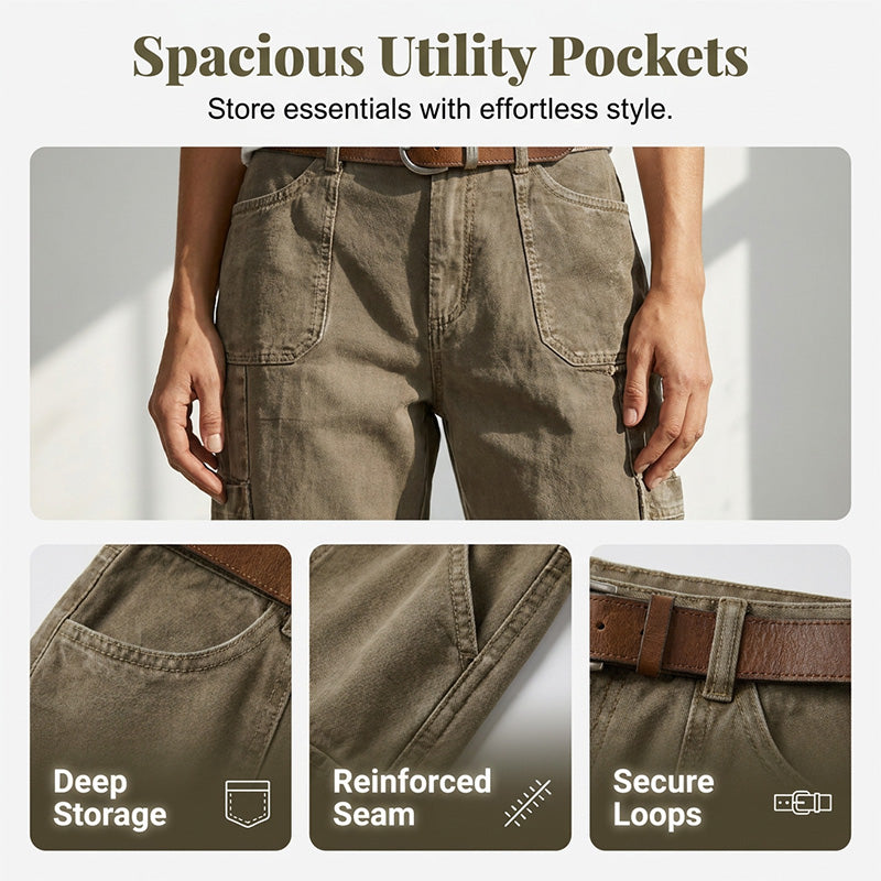 👖Lässige Cargo-Caprihosen für Damen – bequeme 3/4-Hosen mit vielen Taschen, perfekt für Alltag, Reisen & Sommer ☀️