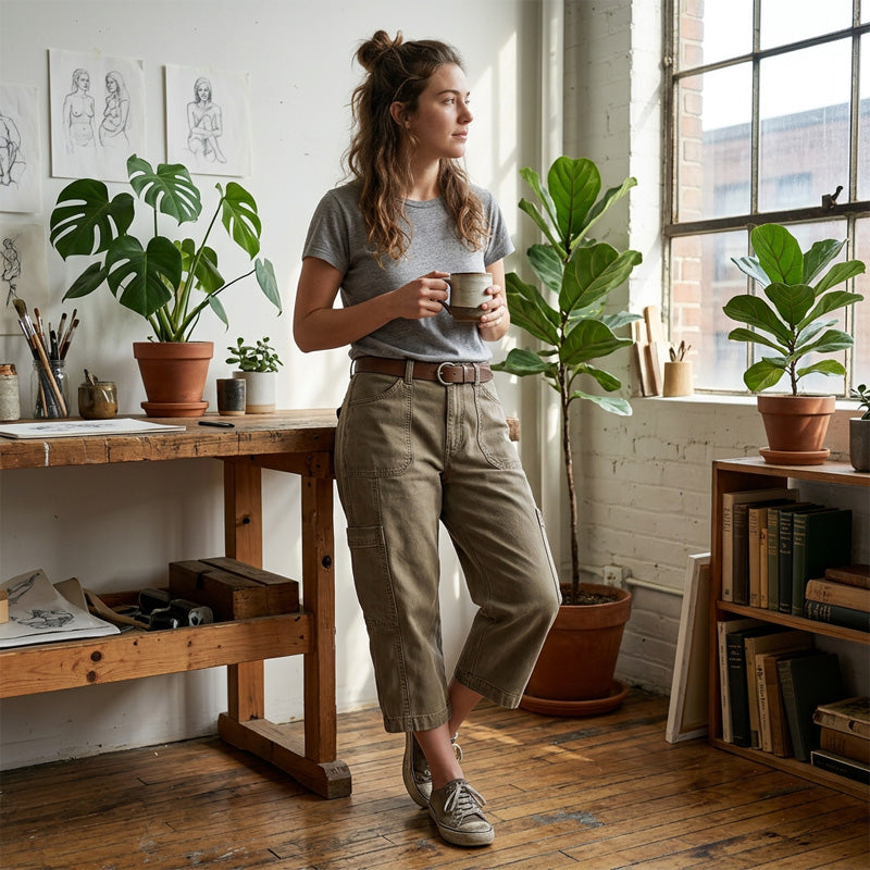 👖Lässige Cargo-Caprihosen für Damen – bequeme 3/4-Hosen mit vielen Taschen, perfekt für Alltag, Reisen & Sommer ☀️