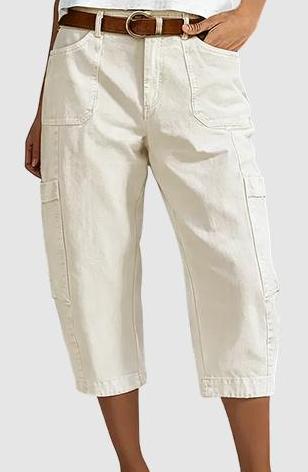 👖Lässige Cargo-Caprihosen für Damen – bequeme 3/4-Hosen mit vielen Taschen, perfekt für Alltag, Reisen & Sommer ☀️