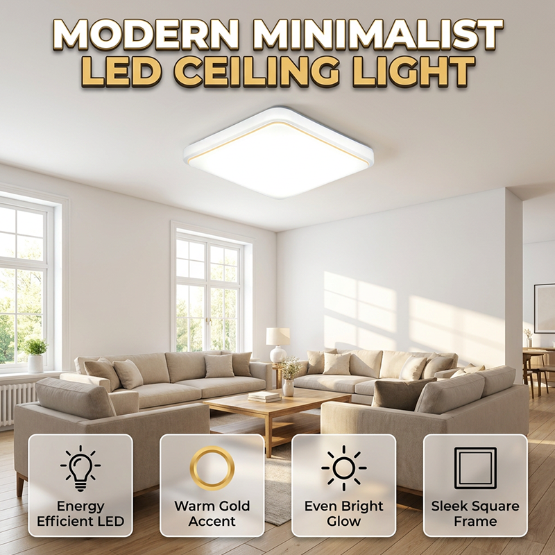 💡✨ Moderne quadratische LED-Deckenleuchte – energieeffizient & zeitlos elegant