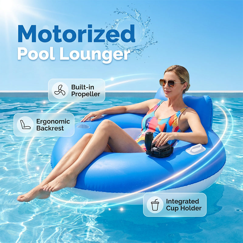 🔥Solange der Vorrat reicht 40 % Rabatt!🎉Motorisierte aufblasbare Pool-Liege mit Propeller
