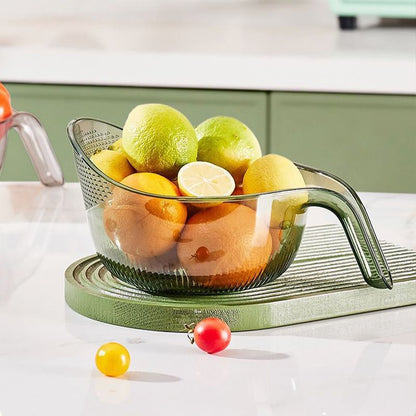 🍚💧 Reisspüle mit integriertem Abtropfsieb – rutschfester Boden, stabiler Griff & feine Löcher für perfekte Wasserabfuhr, ideal für Hülsenfrüchte, Obst & Gemüse