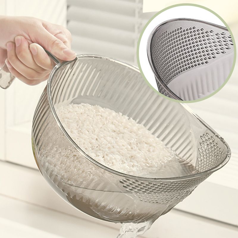 🍚💧 Reisspüle mit integriertem Abtropfsieb – rutschfester Boden, stabiler Griff & feine Löcher für perfekte Wasserabfuhr, ideal für Hülsenfrüchte, Obst & Gemüse