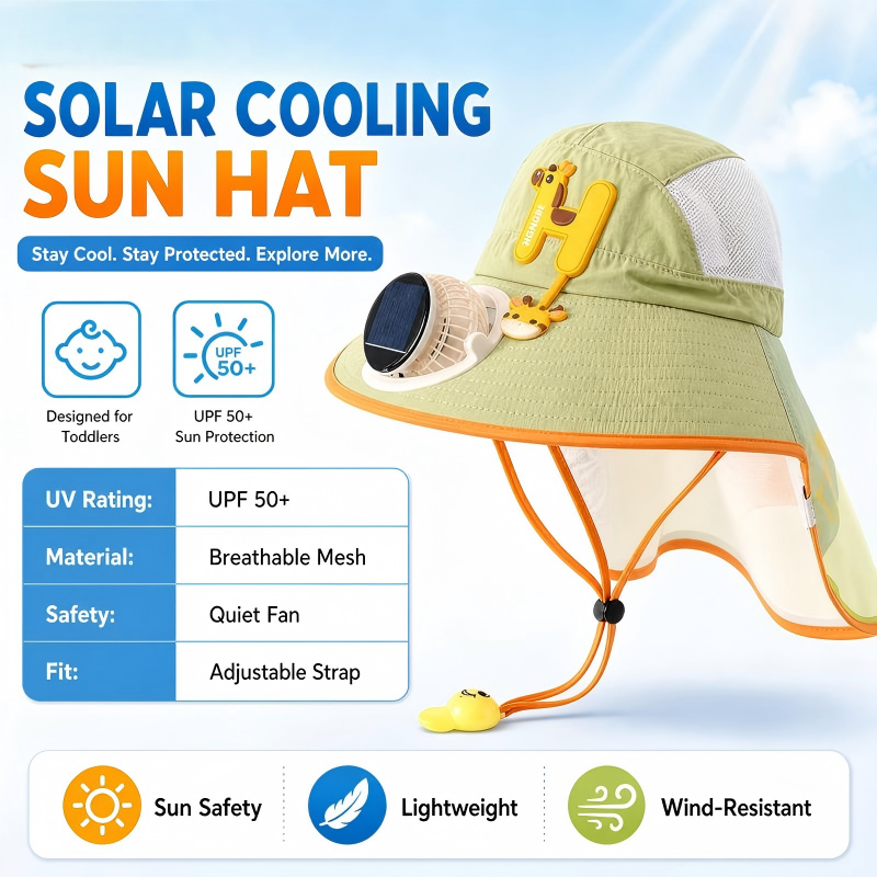 🧢 50% RABATT! ☀️ Sonnenschutz-Hut mit eingebautem Lüfter – Solar & USB betrieben, atmungsaktiv – Hält dich draußen kühl – perfekt für Gartenarbeit, Wandern oder Sport 🌬️✨