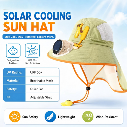 🧢 50% RABATT! ☀️ Sonnenschutz-Hut mit eingebautem Lüfter – Solar & USB betrieben, atmungsaktiv – Hält dich draußen kühl – perfekt für Gartenarbeit, Wandern oder Sport 🌬️✨