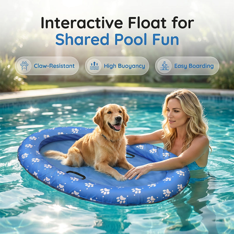 🐾 Aufblasbares Haustier-Poolfloß – Stichfest, faltbar & perfekt für Hunde im Sommer