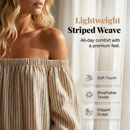 🔥Solange der Vorrat reicht 40 % Rabatt!🎉Maxikleid für Damen mit schulterfreiem Ausschnitt und Laternenärmeln