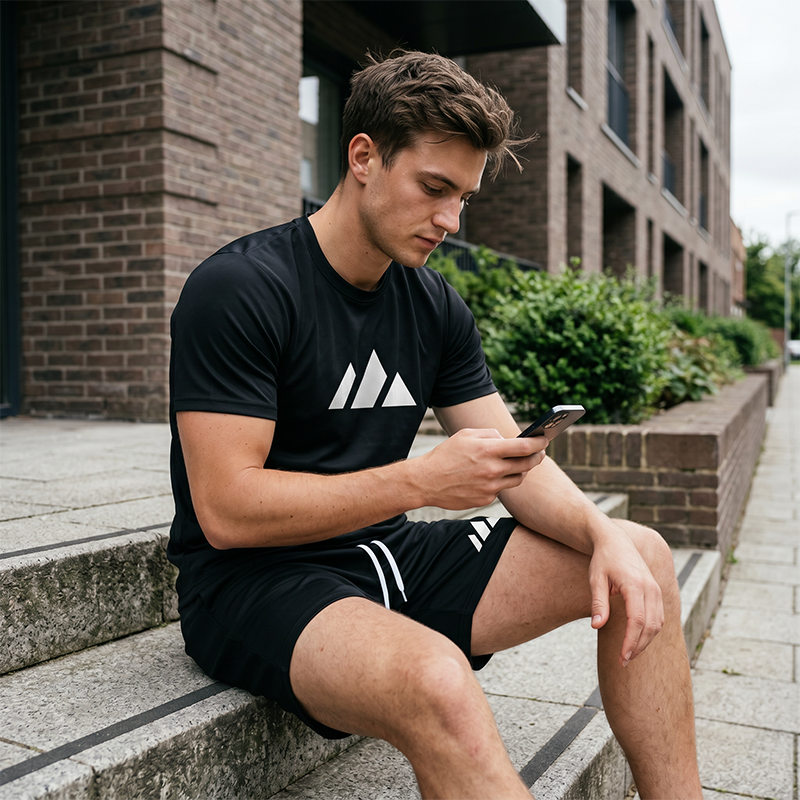 🔥Solange der Vorrat reicht 40 % Rabatt!🎉Herren Kurzarm-T-Shirt & Shorts-Set mit Kordelzug