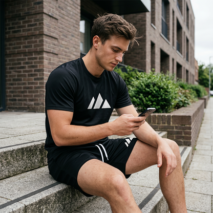 🔥Solange der Vorrat reicht 40 % Rabatt!🎉Herren Kurzarm-T-Shirt & Shorts-Set mit Kordelzug