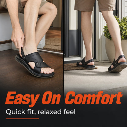 👡 50% RABATT! ✨ Herren Leder-Sandalen 2-in-1 Slip-On – Vielseitig für Outdoor & Strand – Echtes Leder, flexible Sohle & bequemer Einstieg – perfekt für heiße Tage und lässige Looks ☀️🌊