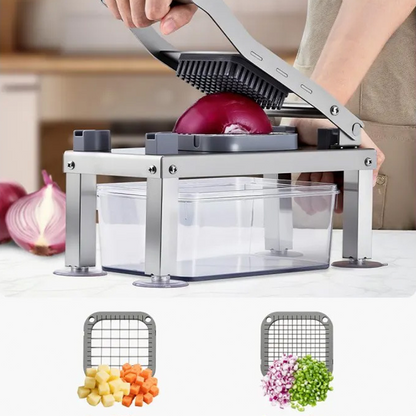 🥕 Multifunktionaler Gemüsehobel mit 8/9 Klingen & 1650 ml Auffangbehälter