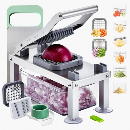 🥕 Multifunktionaler Gemüsehobel mit 8/9 Klingen & 1650 ml Auffangbehälter