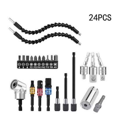 🔧 50% RABATT! 🔩 105-Grad-Winkelbohrer-Adapter-Set – Für enge Stellen & präzises Bohren – Kompatibel mit den meisten Bohrmaschinen – ideal für Möbelbau, Elektroinstallation & Heimwerkerprojekte 🛠️✨