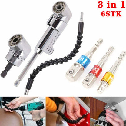 🔧 50% RABATT! 🔩 105-Grad-Winkelbohrer-Adapter-Set – Für enge Stellen & präzises Bohren – Kompatibel mit den meisten Bohrmaschinen – ideal für Möbelbau, Elektroinstallation & Heimwerkerprojekte 🛠️✨