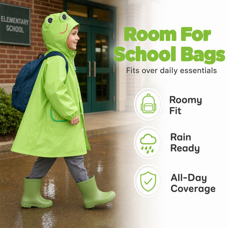 🌧️ 50% RABATT! 🧒 Wasserdichter Kinder-Regenponcho mit Kapuze – Leicht, knitterfrei & leicht anziehbar – Ideal für Regenwetter, Ausflüge oder den täglichen Schulweg – bunt und wetterfest 🌈✨