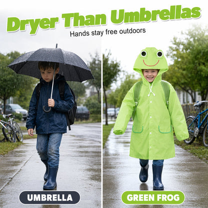 🌧️ 50% RABATT! 🧒 Wasserdichter Kinder-Regenponcho mit Kapuze – Leicht, knitterfrei & leicht anziehbar – Ideal für Regenwetter, Ausflüge oder den täglichen Schulweg – bunt und wetterfest 🌈✨