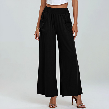 👖 Damen Freizeithose mit Elastischem Bund 🌿 Hohe Taille, Lockere Passform & Taschen