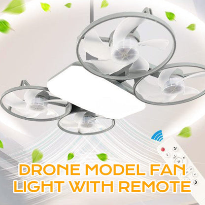 💡🌀 50% RABATT! 3-stufige E27 Drohnen-Deckenventilator-Leuchte mit Fernbedienung