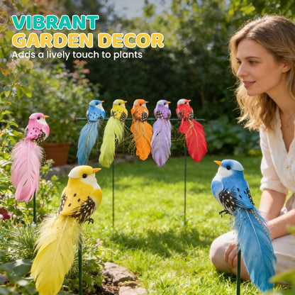 12 Stück künstliche Vögel mit Federn und Klammern