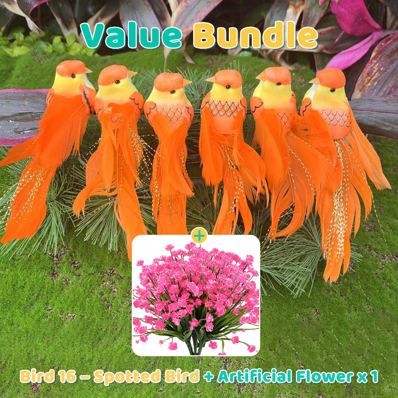 12 Stück künstliche Vögel mit Federn und Klammern