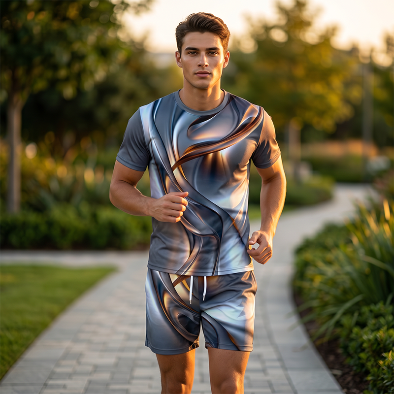 🔥Solange der Vorrat reicht 40 % Rabatt!🎉Herren Lässiges Grafik T-Shirt und Shorts Set