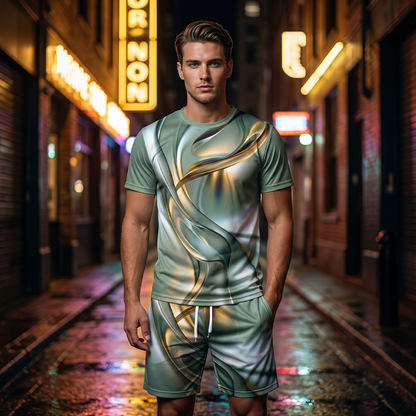 🔥Solange der Vorrat reicht 40 % Rabatt!🎉Herren Lässiges Grafik T-Shirt und Shorts Set