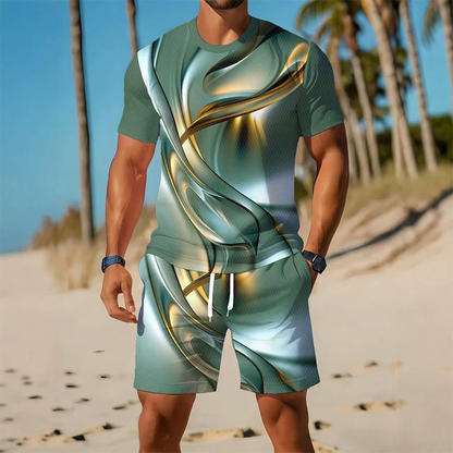 🔥Solange der Vorrat reicht 40 % Rabatt!🎉Herren Lässiges Grafik T-Shirt und Shorts Set
