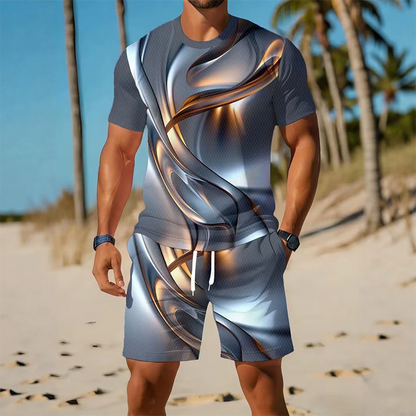 🔥Solange der Vorrat reicht 40 % Rabatt!🎉Herren Lässiges Grafik T-Shirt und Shorts Set