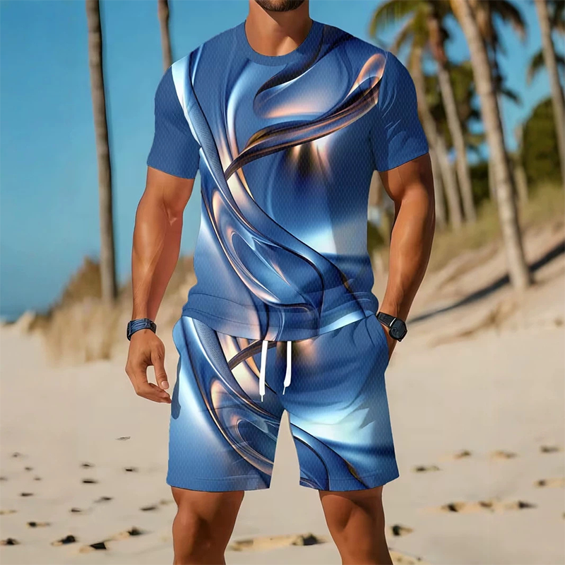🔥Solange der Vorrat reicht 40 % Rabatt!🎉Herren Lässiges Grafik T-Shirt und Shorts Set