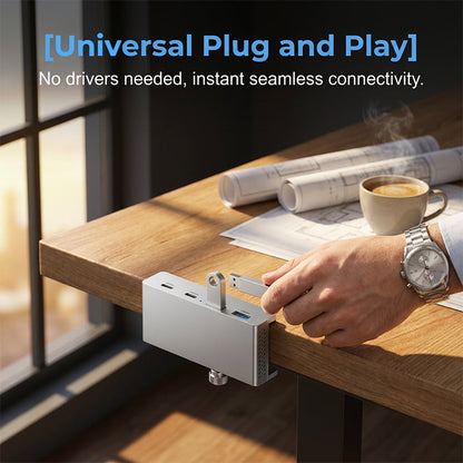💥Begrenzte Zeit 50% Rabatt! 🖥️Schluss mit Kabelchaos! Klemm-USB-3.0-Hub aus Aluminiumlegierung – 4-Port-Dockingstation