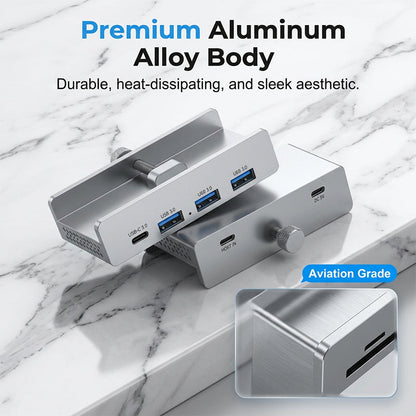 💥Begrenzte Zeit 50% Rabatt! 🖥️Schluss mit Kabelchaos! Klemm-USB-3.0-Hub aus Aluminiumlegierung – 4-Port-Dockingstation