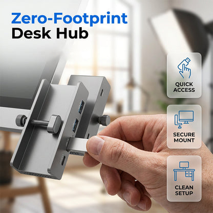 💥Begrenzte Zeit 50% Rabatt! 🖥️Schluss mit Kabelchaos! Klemm-USB-3.0-Hub aus Aluminiumlegierung – 4-Port-Dockingstation