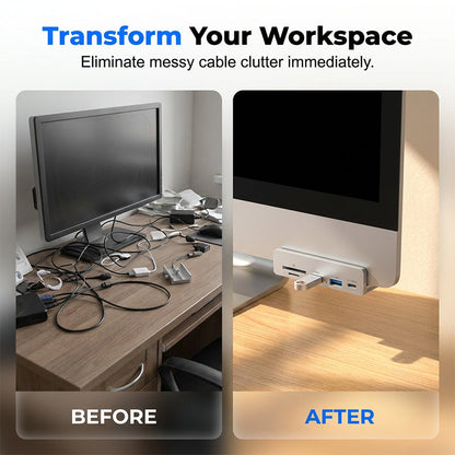 💥Begrenzte Zeit 50% Rabatt! 🖥️Schluss mit Kabelchaos! Klemm-USB-3.0-Hub aus Aluminiumlegierung – 4-Port-Dockingstation